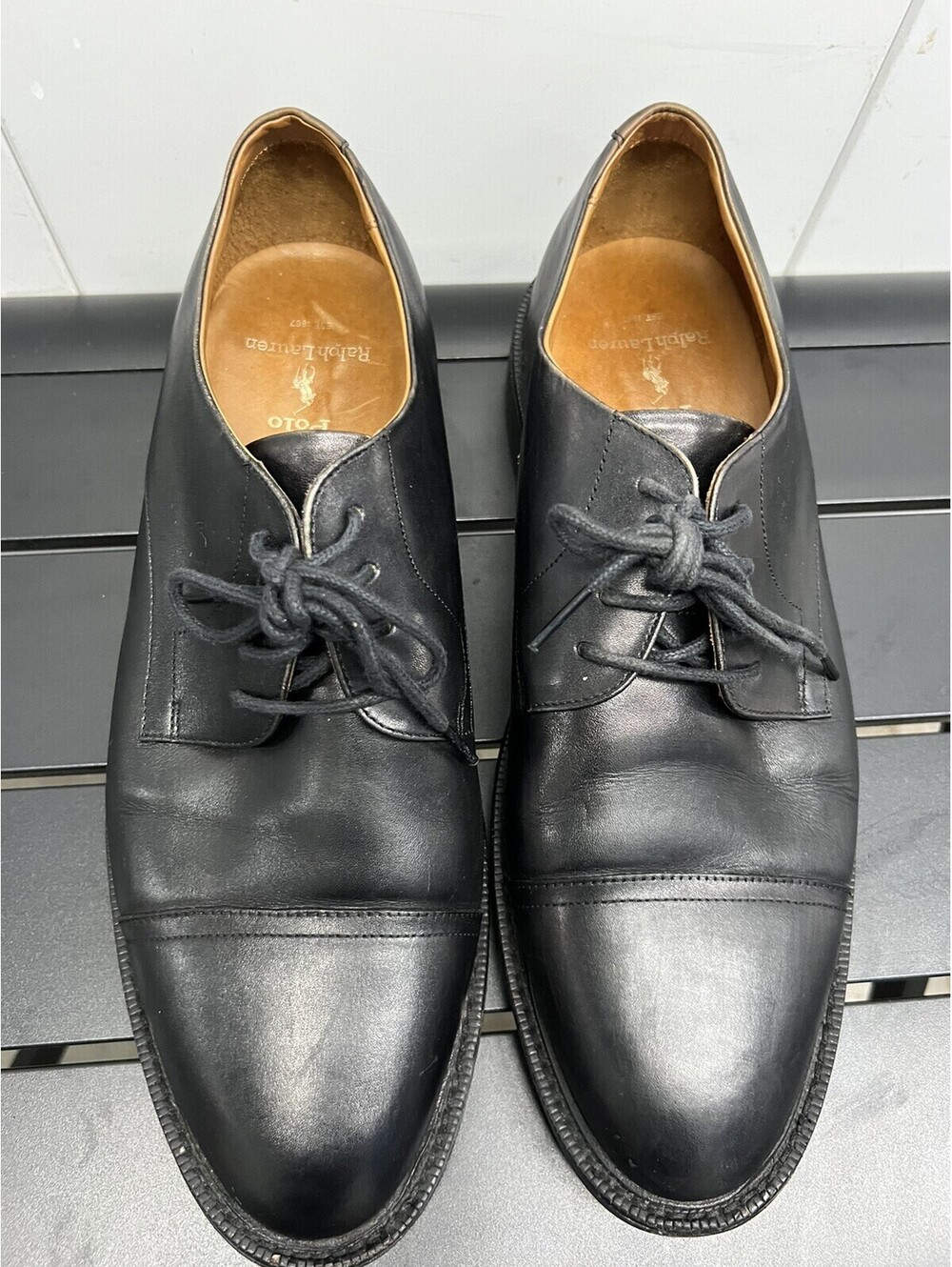 Polo Ralph Lauren Men’s Ashe Derby Leather Oxford Dress Formal Shoes  Size 12
